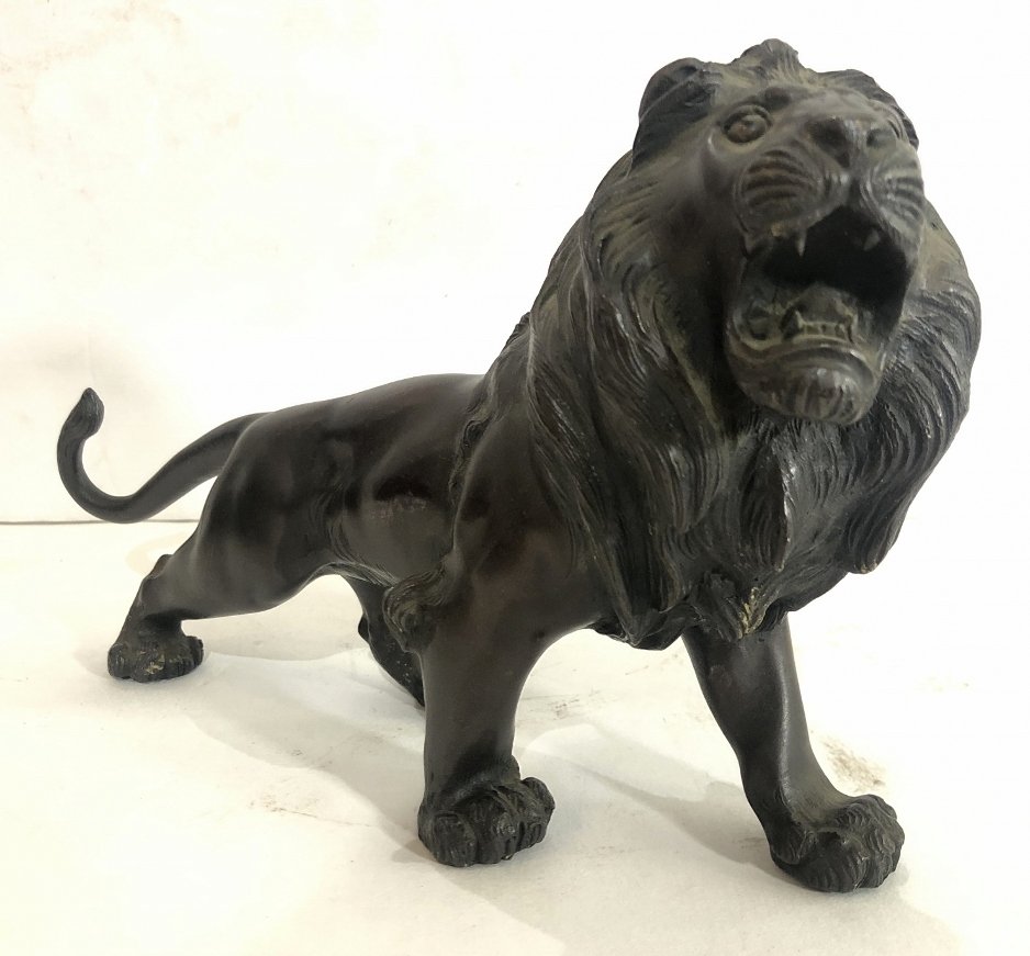 Japanese bronze lion, c.1900 (1 of 9)