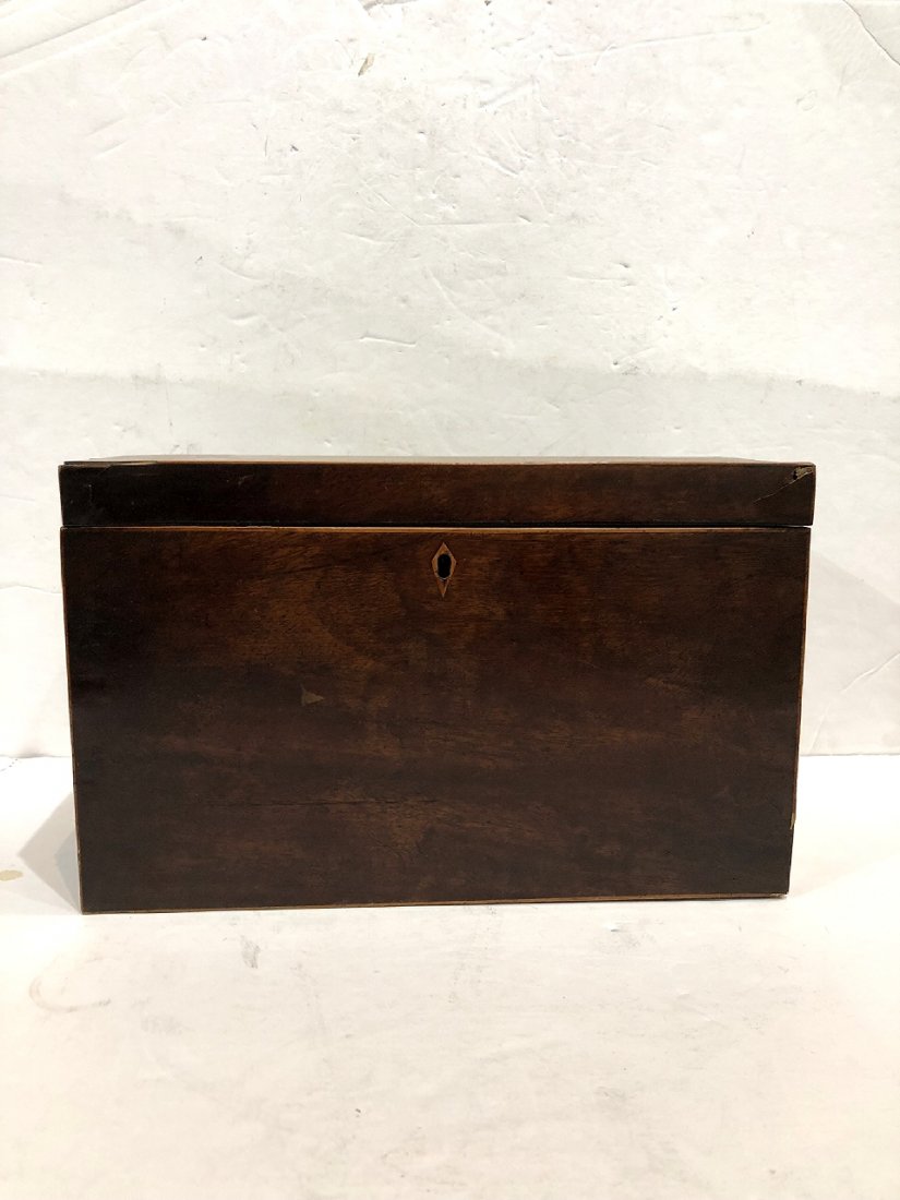 Large wood tea caddy,c.1900 (1 of 7)