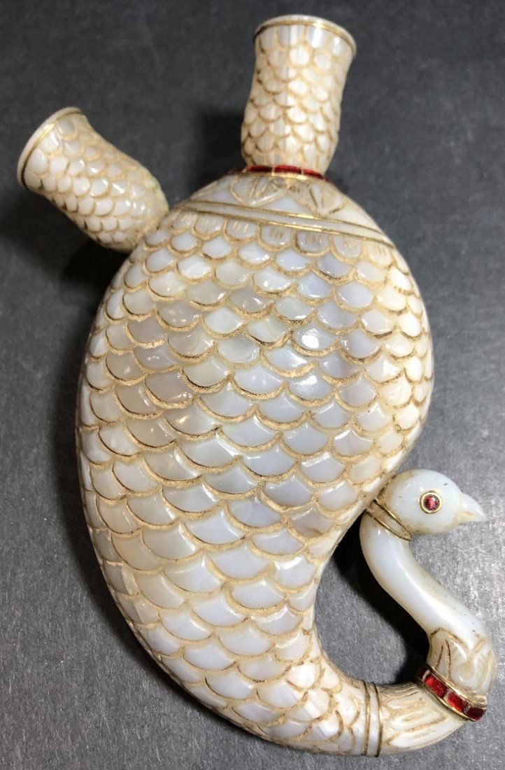 Mogul style hardstone small vessel, with bird head (1 of 10)