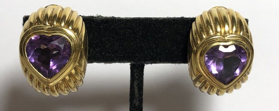 18k amethyst earrings by Fred, 18.3 dwts (1 of 4)