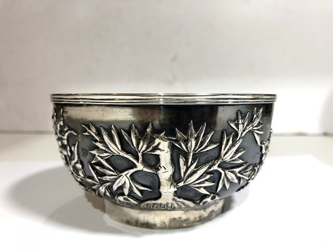 Chinese Export silver bowl by Wang Hing(HK),7.3t.oz (1 of 7)
