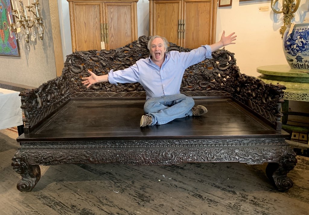 Chinese wood palace bed, circa 1945 (1 of 17)