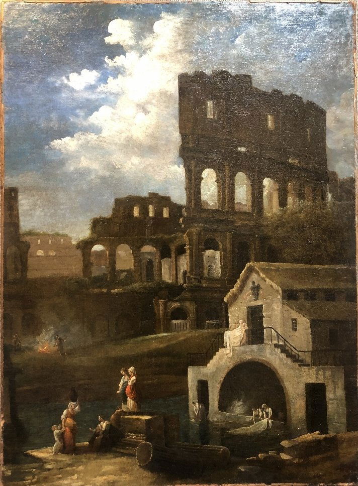 18th/19thc Italian ruins ptg, probably by Hubert Robert (1 of 7)