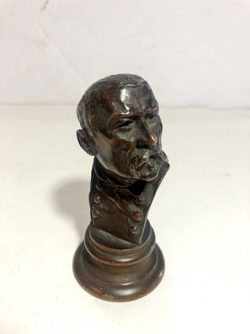 Bronze of Civil War Gen Philip Sheridan by James Kelly: Rare 19th century small bronze bust of General Philip Sheridan by James Kelly, 4 inches high.///////////////////////////////////////////////////////////////////////////////////////////(From Wiki):"Jam