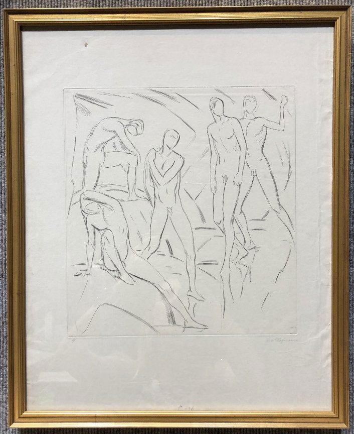 Lithograph of men by Ludwig Von Hofmann (1 of 7)