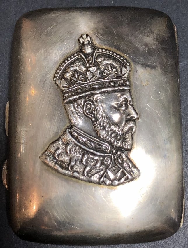English sterling cigarette case, 3.6 x 2.5 inches (1 of 7)