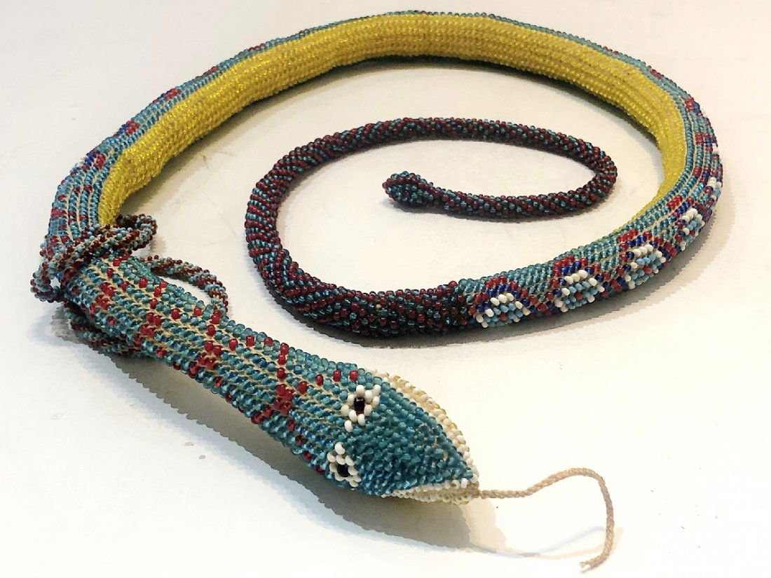 Turkish prisoner of war beaded snake, 51" long (1 of 3)