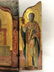 Russian painted wood triptych,c.1900 - 6
