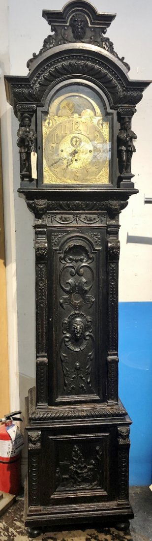 Grandfather clock, heavily carved,c.1900 (1 of 20)