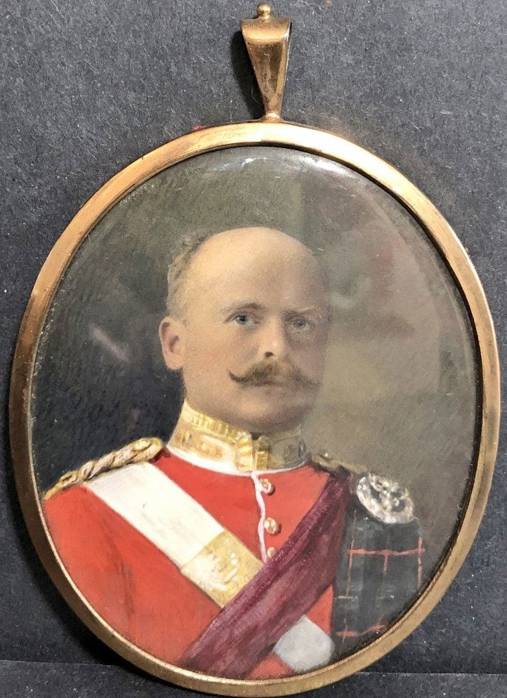 Miniature painting of a Scottish officer (1 of 4)
