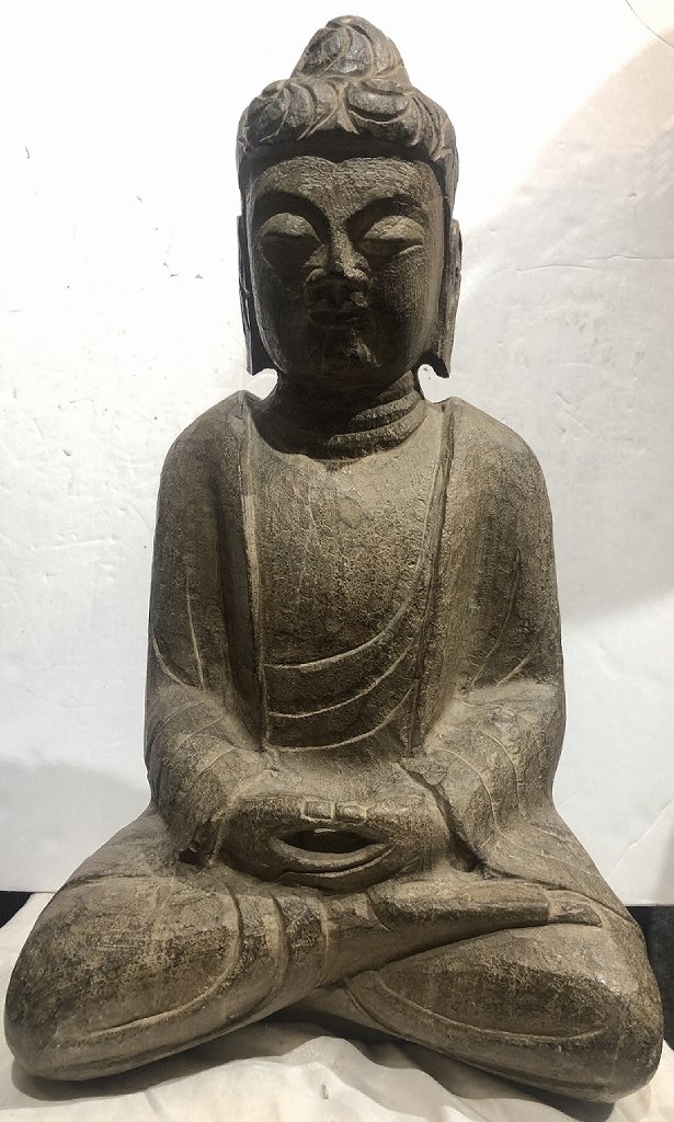 Chinese stone Buddha: Chinese stone Buddha, 19.5" high.