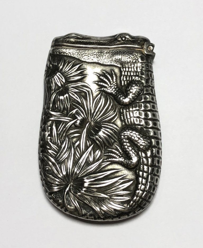 Sterling alligator match safe, c.1900 (1 of 7)