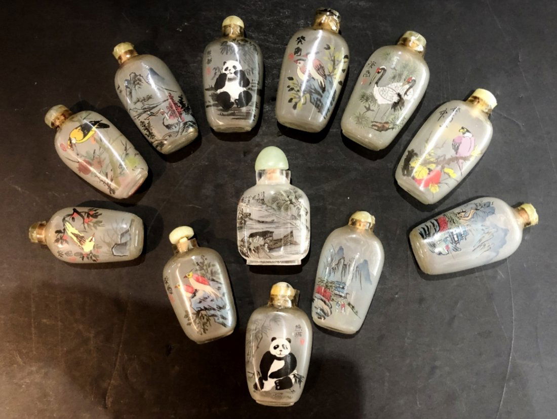 Twelve Chinese snuff bottles (1 of 8)