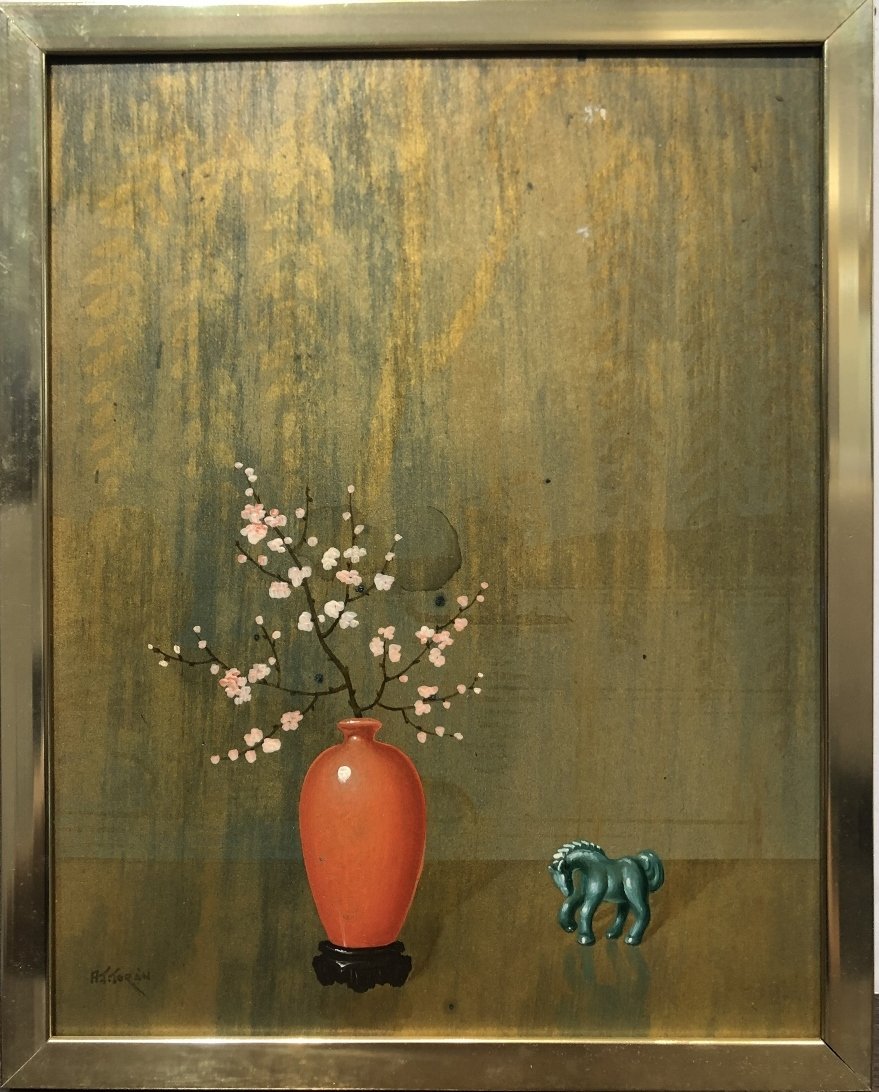 Painting by Alfonso Toran(red vase) (1 of 6)