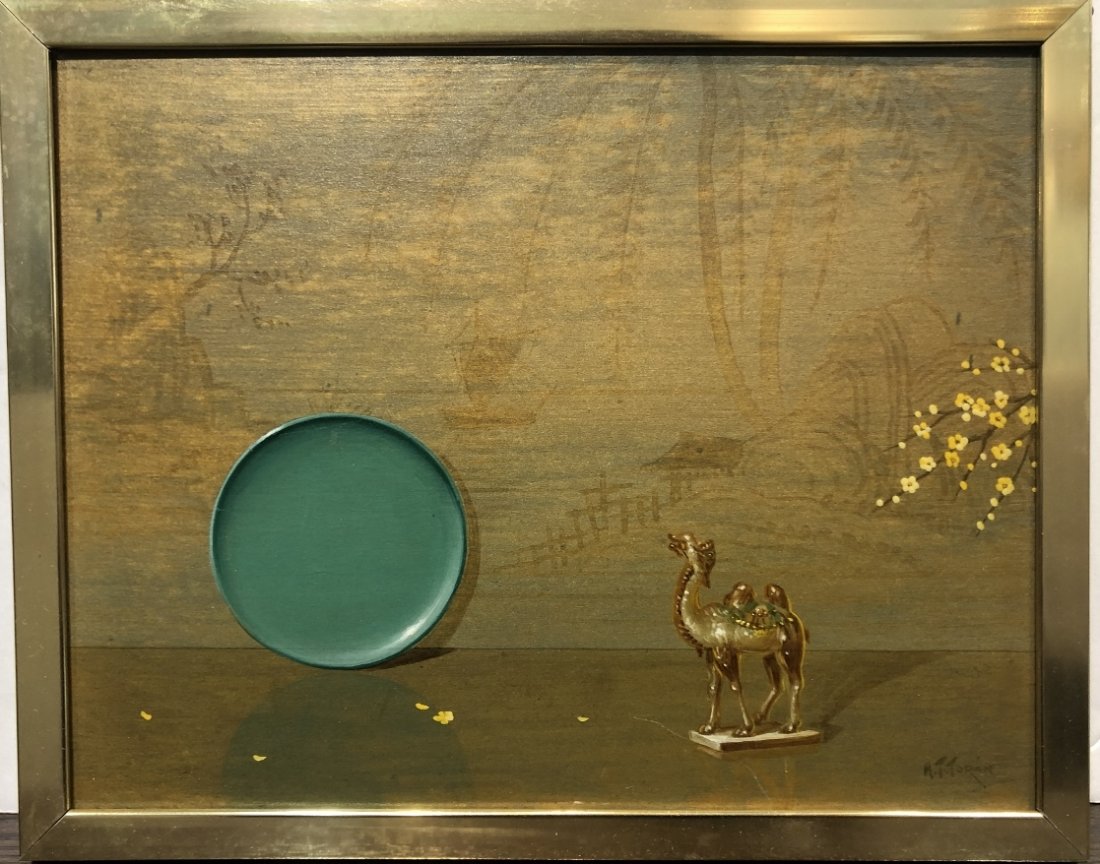 Painting by Alfonso Toran(green dish) (1 of 7)