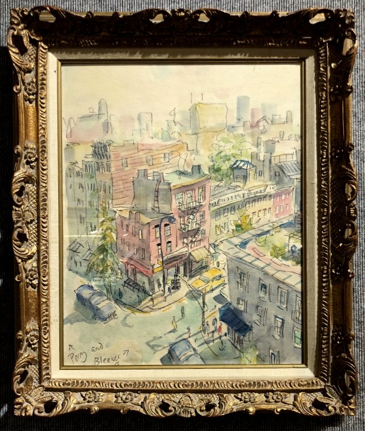 Unsigned watercolor of West village, NYC (1 of 5)