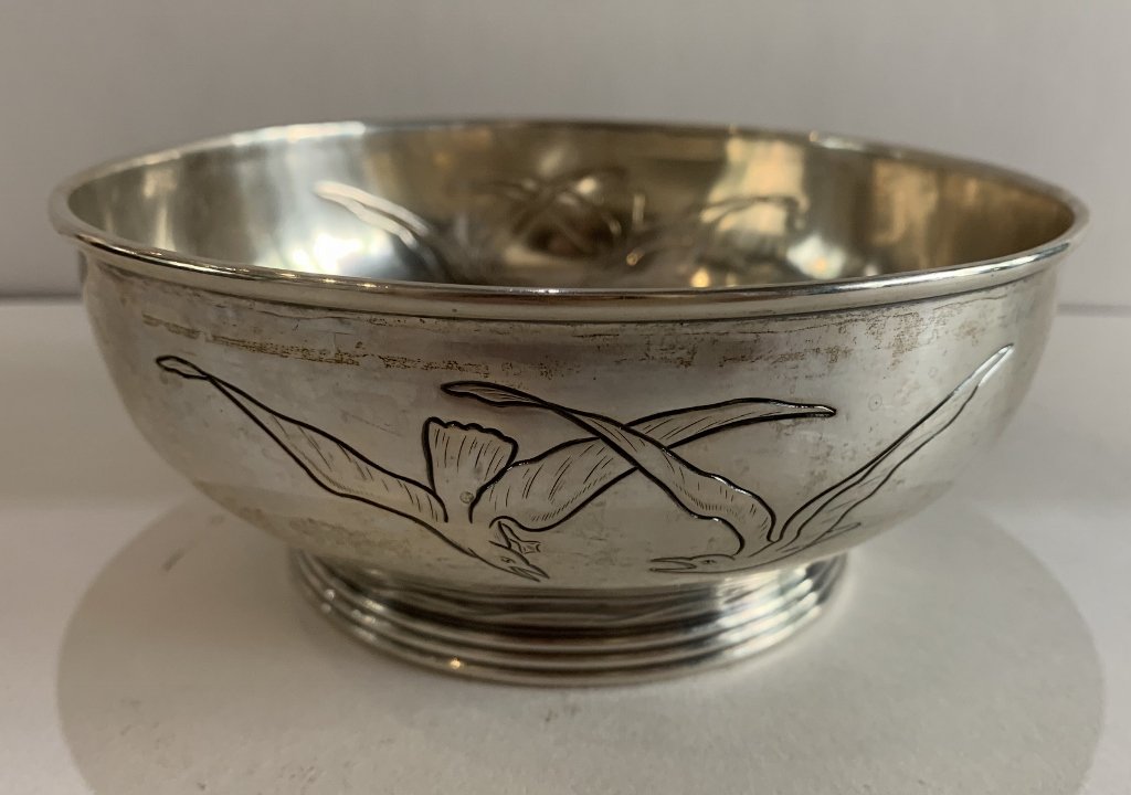 Danish silver bowl by Christian Fr Heise 7.6 t.oz (1 of 7)