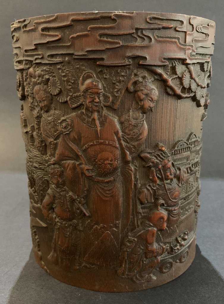 Chinese bamboo carved brush washer (1 of 11)