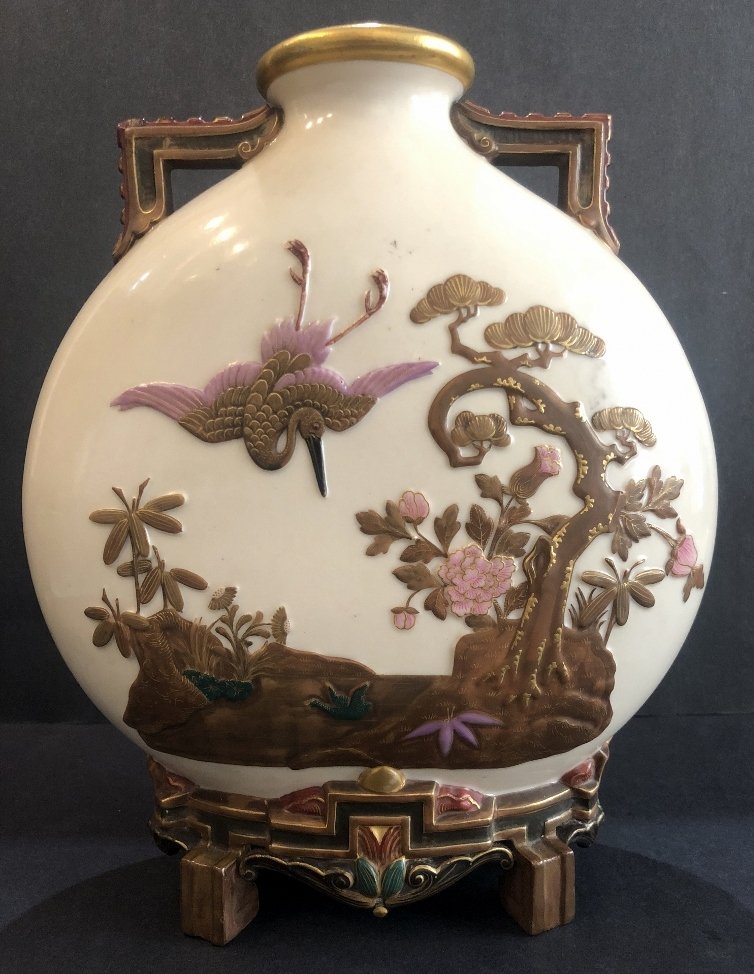 Royal Worcester Japonaise vase,c.1880, attr Dresser (1 of 7)