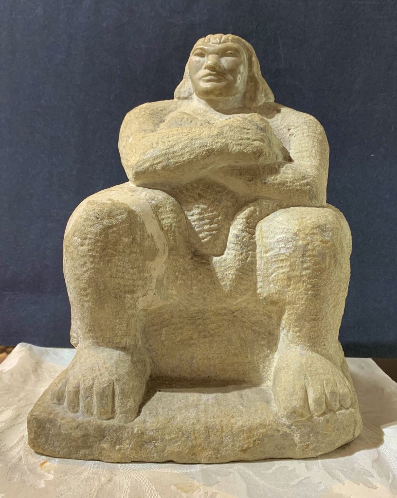 Stone carving of a Mexican woman, c.1940: Stone carving of a Mexican woman, c.1940