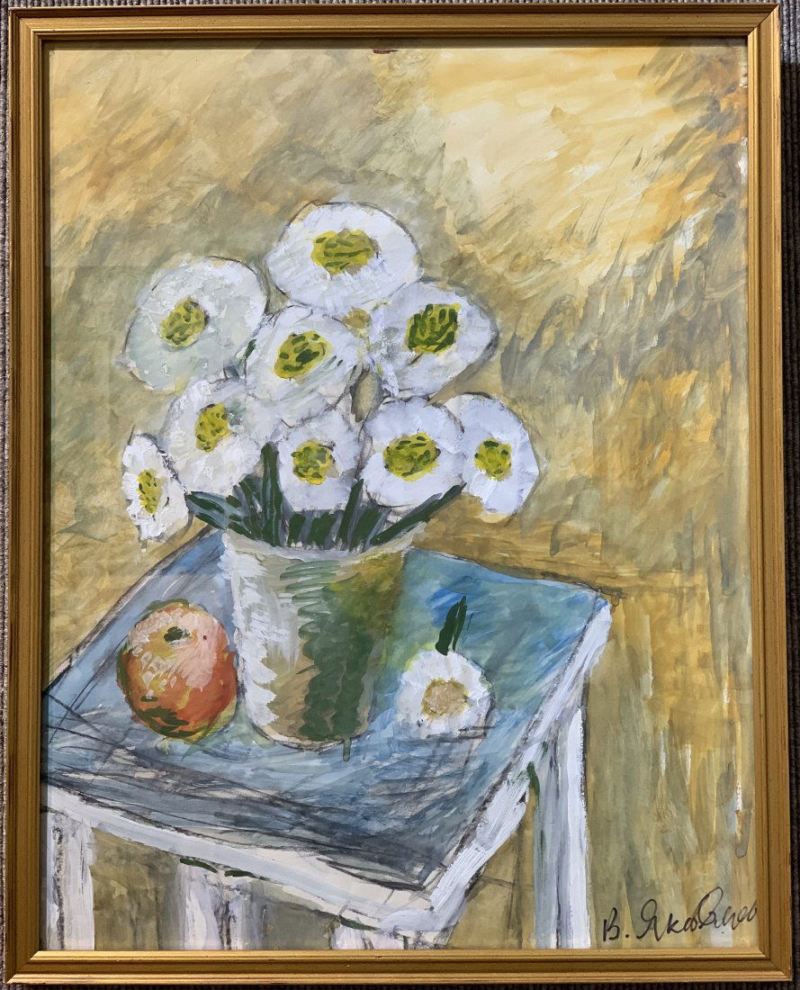 Gouache white flowers by Vladimir Yakovlev(Ambassador) (1 of 6)
