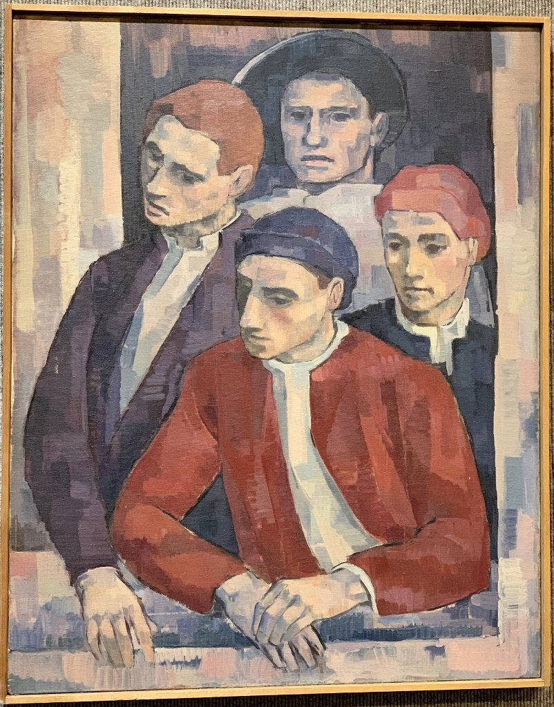 Painting of matador and three men, unsigned, Orrin (1 of 8)