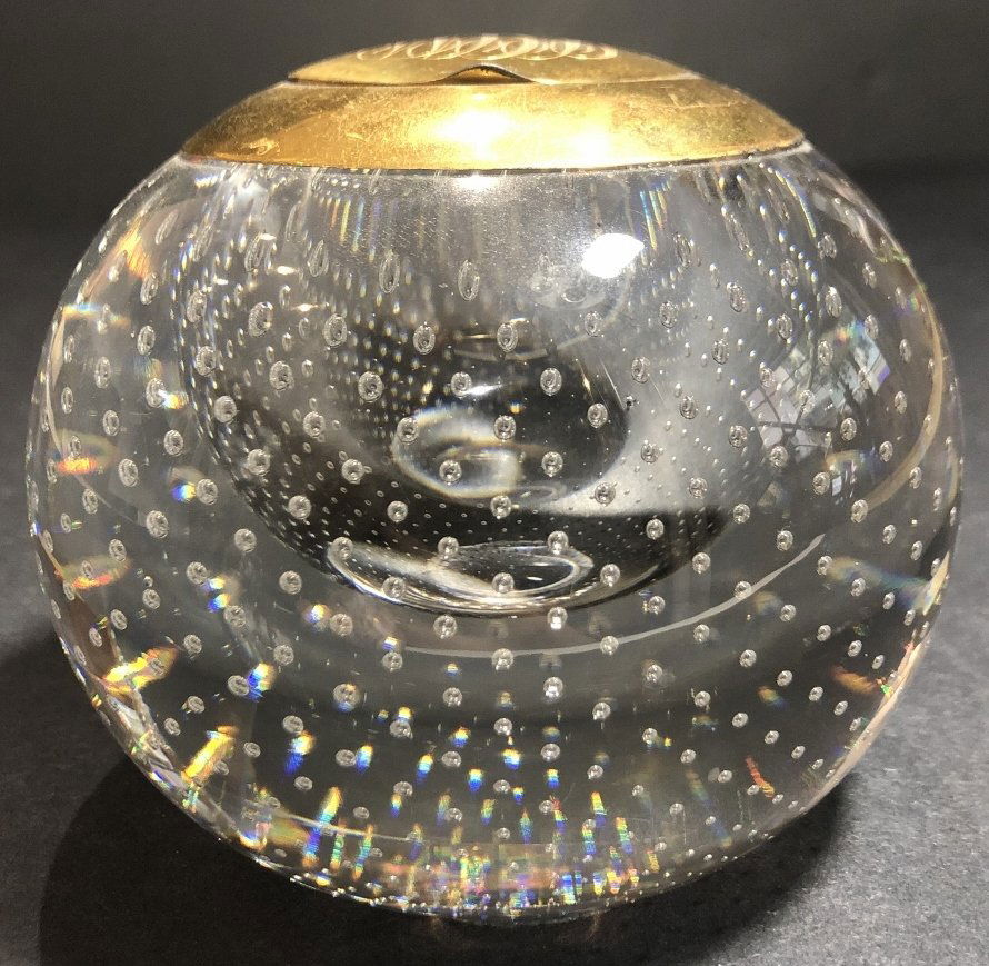 Ball inkwell with bubbles and sterling top,c.1920 (1 of 7)