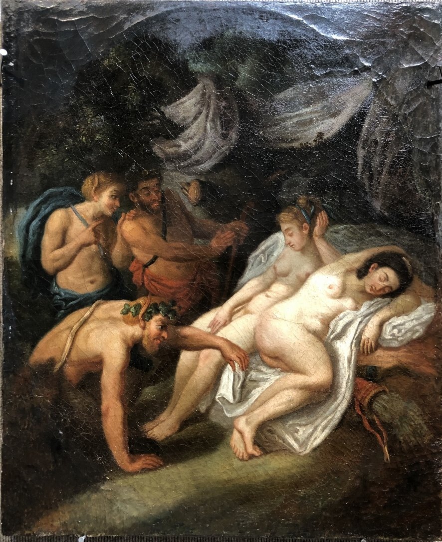 17th/18th cen Old Master ptg lecherous Satyrs (1 of 10)