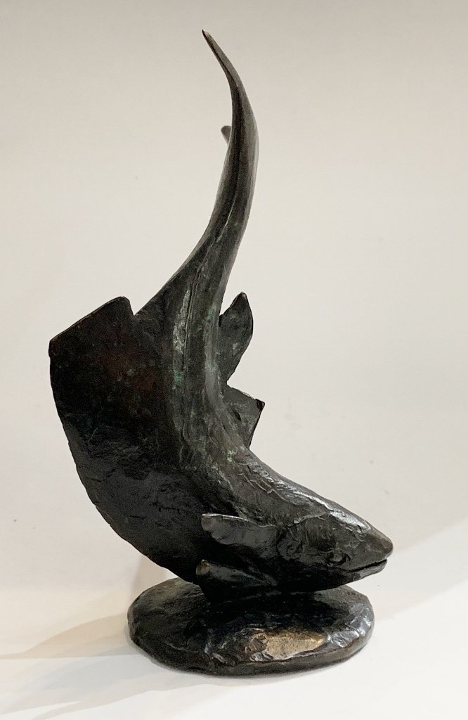 Fish bronze by Elliot Offner, 4.5 inches high: Fish bronze by Elliot Offner.4.5 inches high.Patina in good condition.
