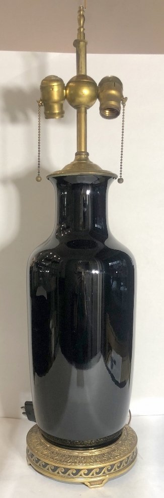 Steuben black glass lamp (1 of 8)