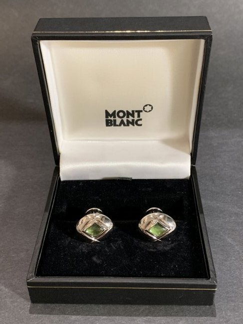 Pair of Mont Blanc ster cuffs 10.9 dwt: Pair of Mont Blanc sterling silver cuffs 10.9 dwt
