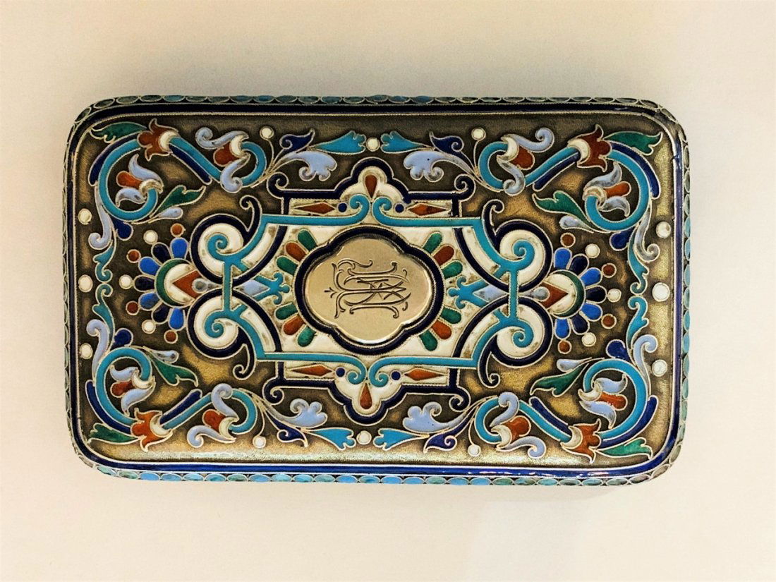 Russian enamel cigarette case, dated 1889 3.3 t.oz (1 of 16)