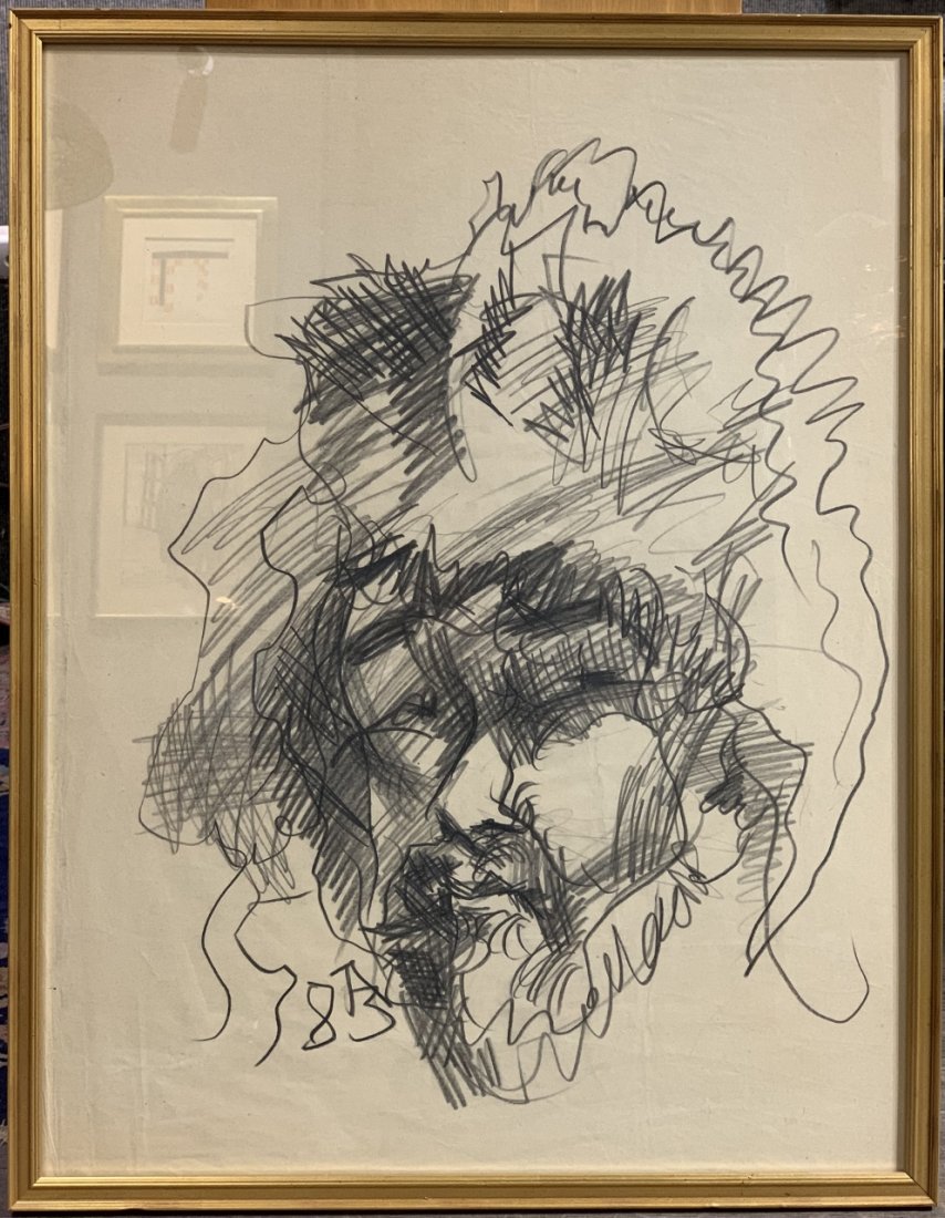 Ink drawing (self portrait?)by Anatoly Zvevrev (1 of 7)