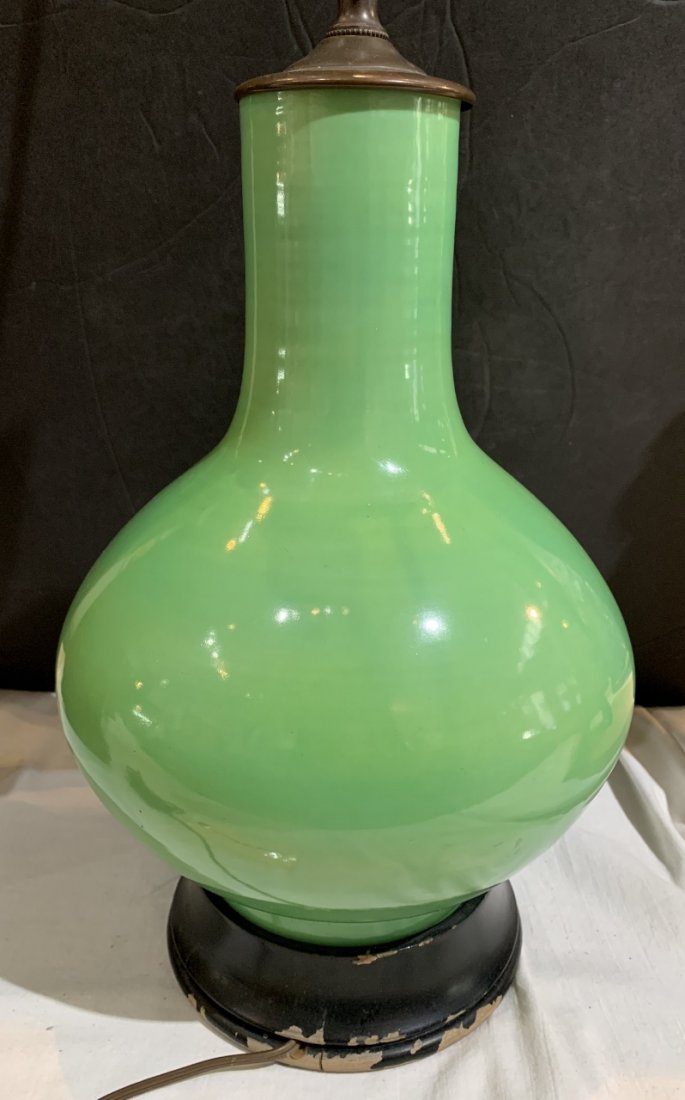 Japanese lamp, green glaze (1 of 5)