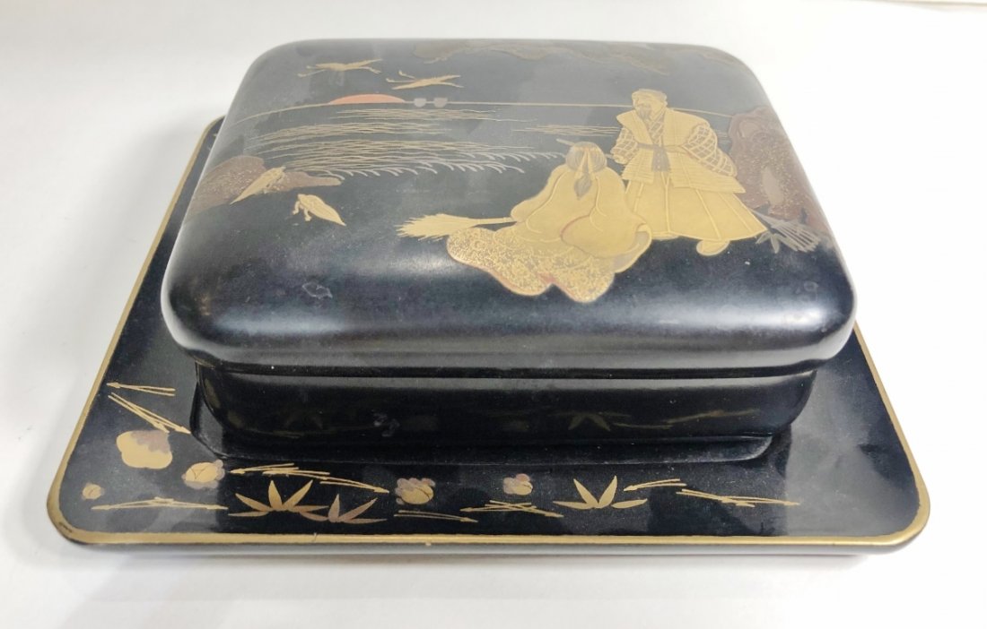 Japanese lacquer box and tray, c.1900 (1 of 9)