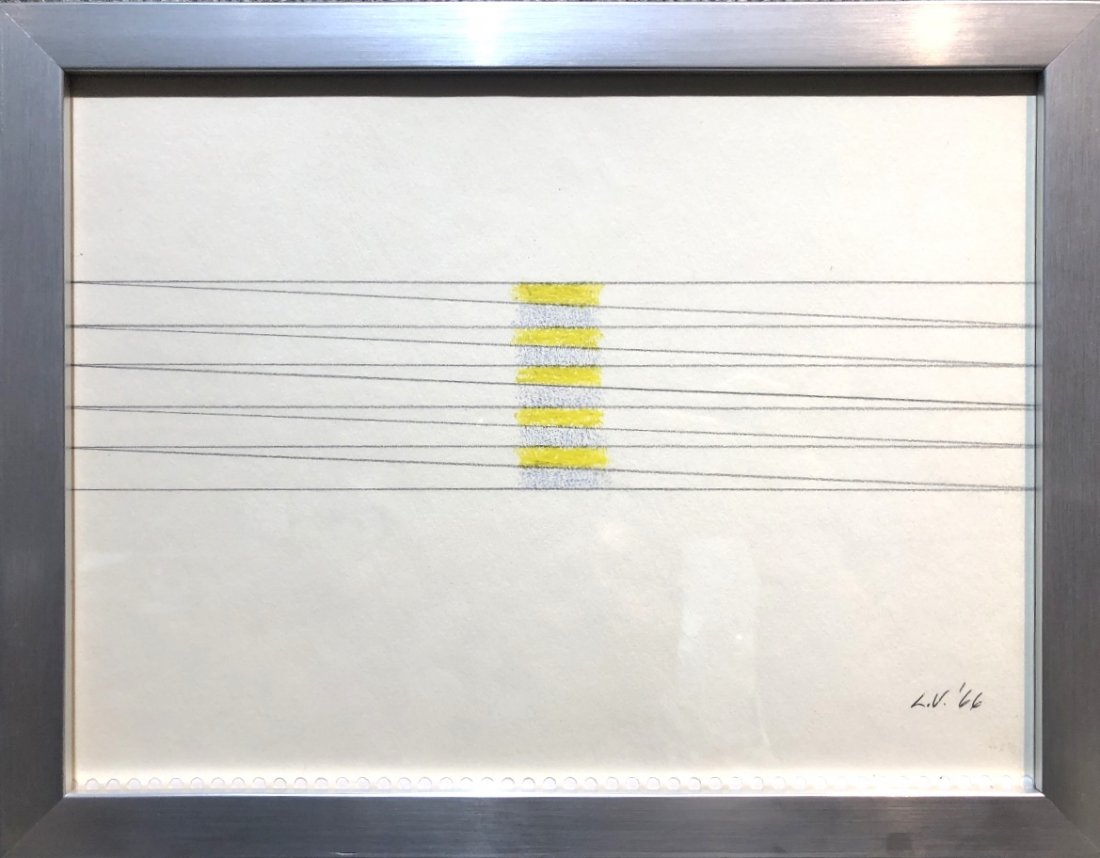Abstract drawing by Leo Valledor, 1966-yellow (1 of 4)