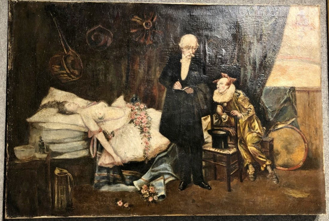 The Clown Did It, painting signed Morales,c1920 (1 of 6)