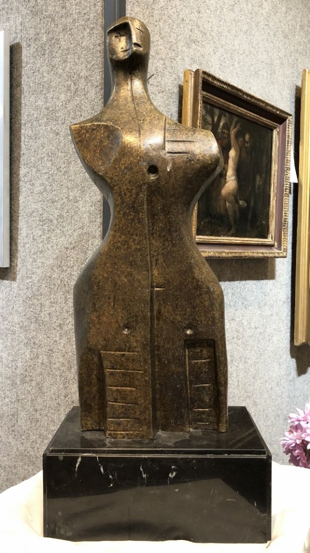 Bronze sculpture by Heriberto Juarez: Bronze sculpture by Heriberto Juarez. 25"X 9.75"x 7".