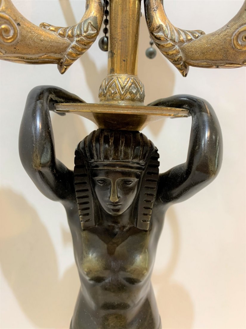 19th century Egyptian style bronze lamp, c.1860 (1 of 9)