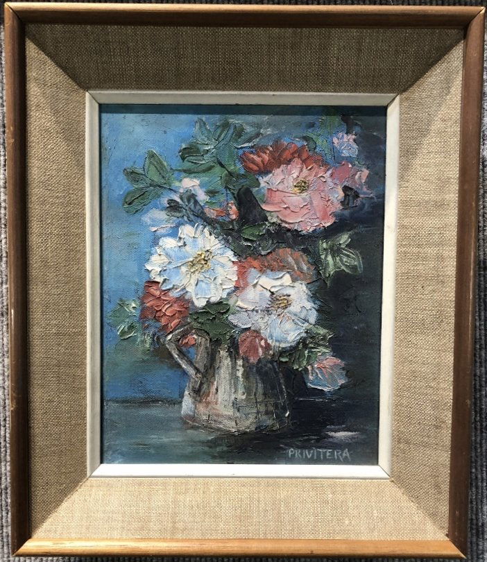Painting of flowers by Antonio Privitera(Italian 20thc) (1 of 4)