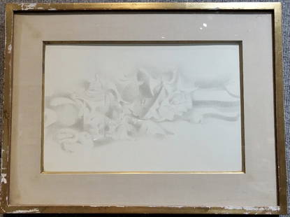 Drawing of still life by Earl Stroh, Taos artist: Drawing of still life by Earl Stroh, Taos artist. -----------------------------------------------------------------All items must be picked up by March 30th by a shipper or purchaser in person.We are