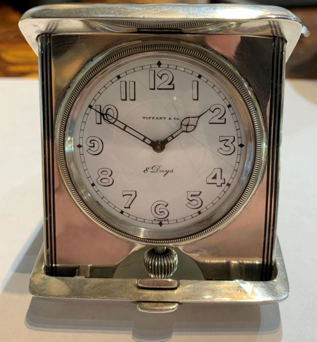 Tiffany sterling traveling clock 6.5 t.oz (1 of 9)