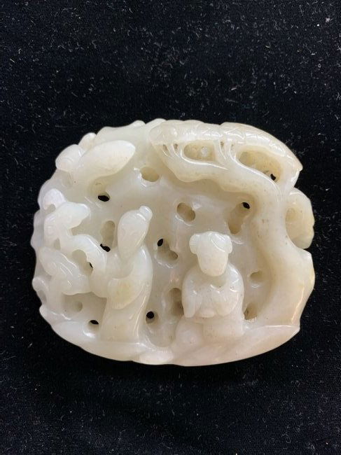 Chinese white jade carving,c.1900 (1 of 8)