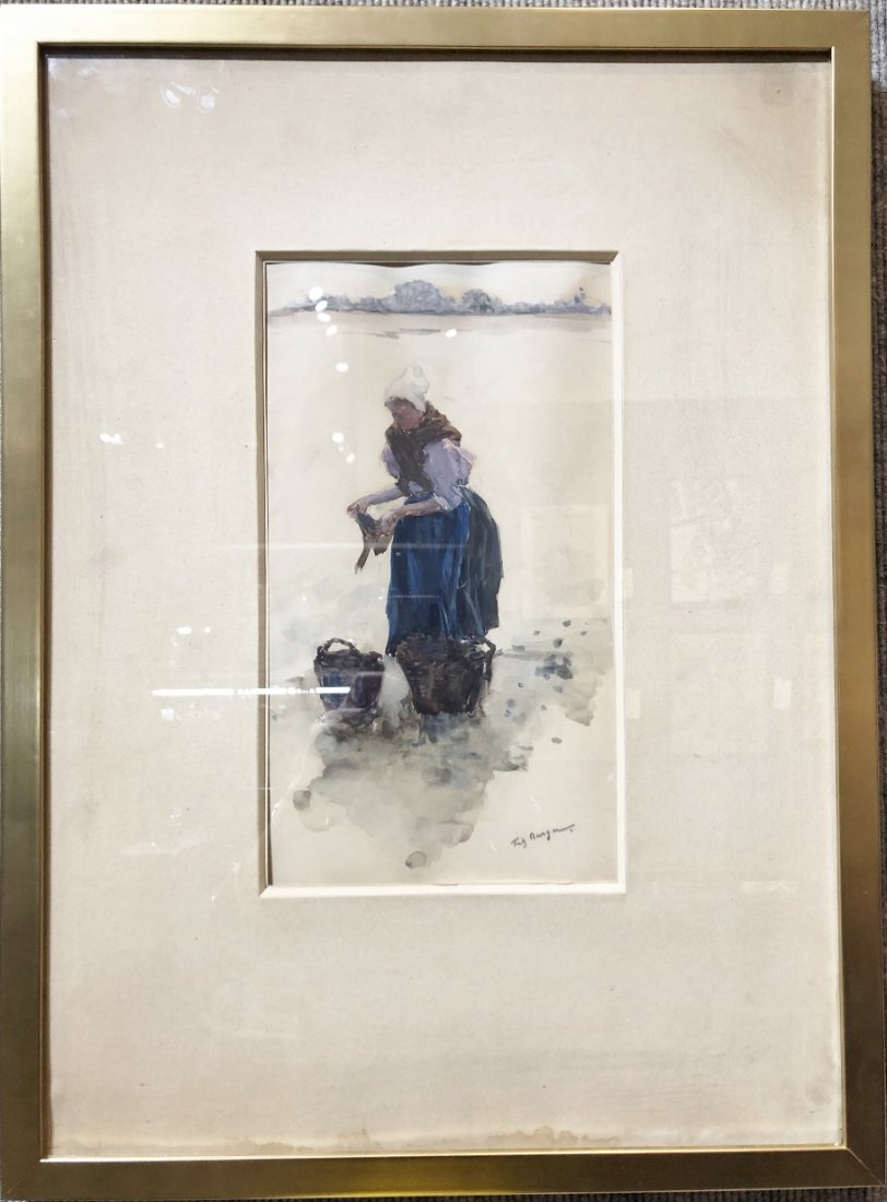 Dutch watercolor by Fritz Burger(German)c1900 (1 of 6)