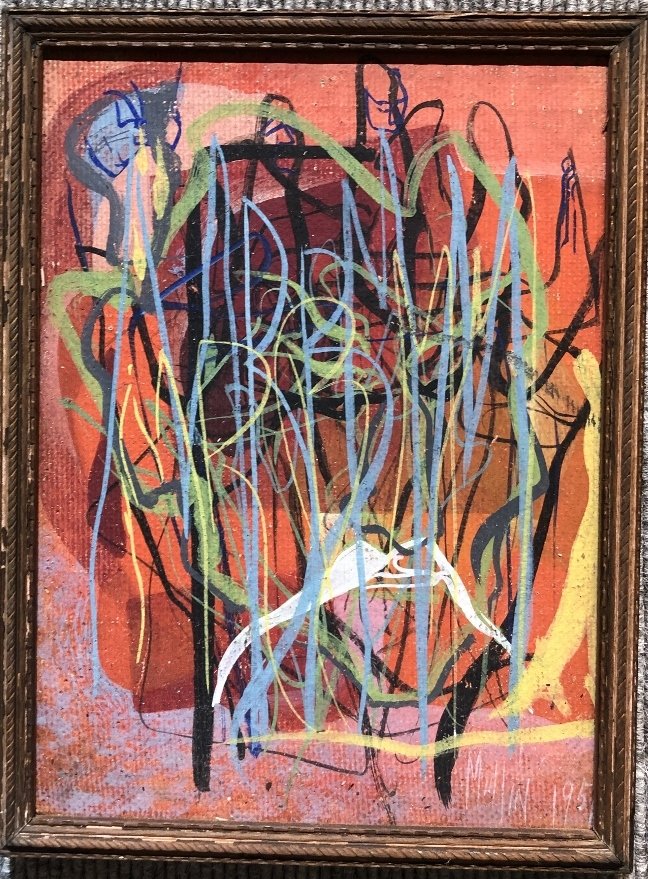 Small abstract painting by Margaret Mullin,1951 (1 of 5)