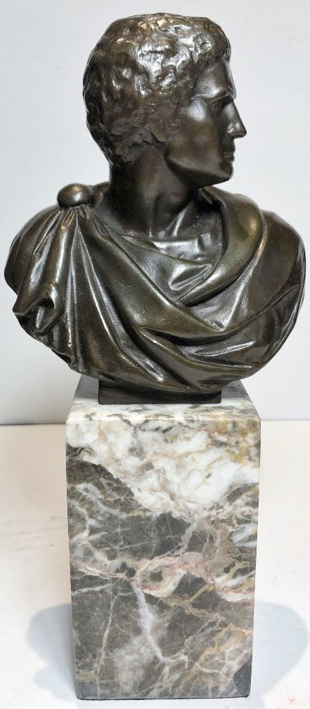 Bronze bust of a Roman senator,signed Milo (1 of 6)
