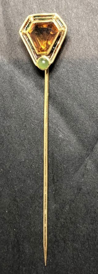 Tiffany 18k yellow gold and citrine stick pin, c.1910 (1 of 4)