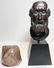 Wood bust of scholar, early shell form ceramic