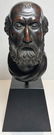 Wood bust of scholar, early shell form ceramic - 4