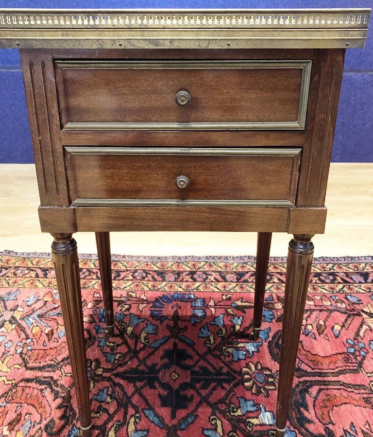 Marble and mahogany side table (1 of 8)